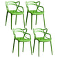 Contemporary Style Kitchen Dining Chairs Dining Arm Side Chair with Plastic Legs Green 4 Piece Set Clearhalo ' kitchen&dining_furn' 'Dining Chairs' 'Dining Tables & Seating' 'dining_chair' 'furn' 'furn_dining_chair' 'Furniture' 'furniture_dining_chair' 'Kitchen & Dining Furniture' 'kitchen' 4065937