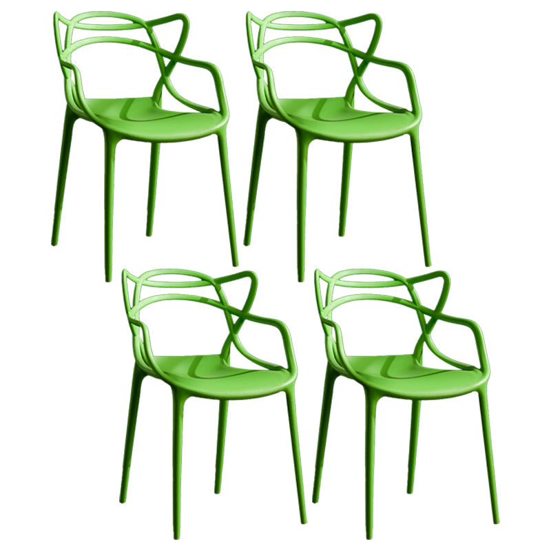Contemporary Style Kitchen Dining Chairs Dining Arm Side Chair with Plastic Legs Green 4 Piece Set Clearhalo ' kitchen&dining_furn' 'Dining Chairs' 'Dining Tables & Seating' 'dining_chair' 'furn' 'furn_dining_chair' 'Furniture' 'furniture_dining_chair' 'Kitchen & Dining Furniture' 'kitchen' 4065937