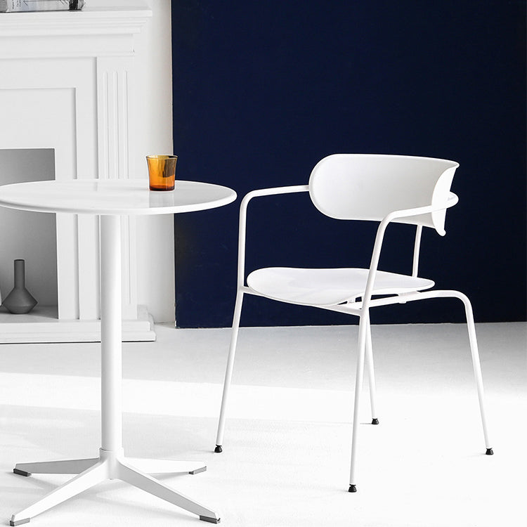 Industrial Style Kitchen Dining Chair Dining Stackable Arm Chairs with Metal Legs Clearhalo ' kitchen&dining_furn' 'Dining Chairs' 'Dining Tables & Seating' 'dining_chair' 'furn' 'furn_dining_chair' 'Furniture' 'furniture_dining_chair' 'Kitchen & Dining Furniture' 'kitchen' 4065942