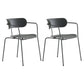 Industrial Style Kitchen Dining Chair Dining Stackable Arm Chairs with Metal Legs Grey 2 Piece Set Clearhalo ' kitchen&dining_furn' 'Dining Chairs' 'Dining Tables & Seating' 'dining_chair' 'furn' 'furn_dining_chair' 'Furniture' 'furniture_dining_chair' 'Kitchen & Dining Furniture' 'kitchen' 4065949