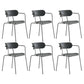 Industrial Style Kitchen Dining Chair Dining Stackable Arm Chairs with Metal Legs Grey 6 Piece Set Clearhalo ' kitchen&dining_furn' 'Dining Chairs' 'Dining Tables & Seating' 'dining_chair' 'furn' 'furn_dining_chair' 'Furniture' 'furniture_dining_chair' 'Kitchen & Dining Furniture' 'kitchen' 4065952