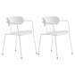 Industrial Style Kitchen Dining Chair Dining Stackable Arm Chairs with Metal Legs White 2 Piece Set Clearhalo ' kitchen&dining_furn' 'Dining Chairs' 'Dining Tables & Seating' 'dining_chair' 'furn' 'furn_dining_chair' 'Furniture' 'furniture_dining_chair' 'Kitchen & Dining Furniture' 'kitchen' 4065954