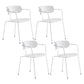 Industrial Style Kitchen Dining Chair Dining Stackable Arm Chairs with Metal Legs White 4 Piece Set Clearhalo ' kitchen&dining_furn' 'Dining Chairs' 'Dining Tables & Seating' 'dining_chair' 'furn' 'furn_dining_chair' 'Furniture' 'furniture_dining_chair' 'Kitchen & Dining Furniture' 'kitchen' 4065957