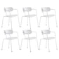 Industrial Style Kitchen Dining Chair Dining Stackable Arm Chairs with Metal Legs White 6 Piece Set Clearhalo ' kitchen&dining_furn' 'Dining Chairs' 'Dining Tables & Seating' 'dining_chair' 'furn' 'furn_dining_chair' 'Furniture' 'furniture_dining_chair' 'Kitchen & Dining Furniture' 'kitchen' 4065958