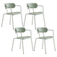 Industrial Style Kitchen Dining Chair Dining Stackable Arm Chairs with Metal Legs Green 4 Piece Set Clearhalo ' kitchen&dining_furn' 'Dining Chairs' 'Dining Tables & Seating' 'dining_chair' 'furn' 'furn_dining_chair' 'Furniture' 'furniture_dining_chair' 'Kitchen & Dining Furniture' 'kitchen' 4065962