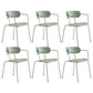 Industrial Style Kitchen Dining Chair Dining Stackable Arm Chairs with Metal Legs Green 6 Piece Set Clearhalo ' kitchen&dining_furn' 'Dining Chairs' 'Dining Tables & Seating' 'dining_chair' 'furn' 'furn_dining_chair' 'Furniture' 'furniture_dining_chair' 'Kitchen & Dining Furniture' 'kitchen' 4065964