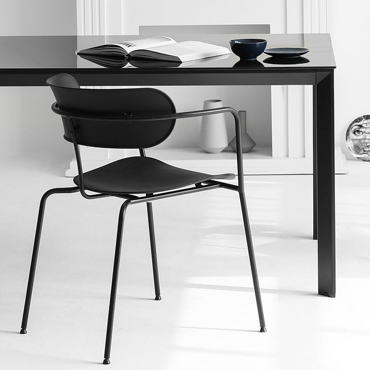 Industrial Style Kitchen Dining Chair Dining Stackable Arm Chairs with Metal Legs Clearhalo ' kitchen&dining_furn' 'Dining Chairs' 'Dining Tables & Seating' 'dining_chair' 'furn' 'furn_dining_chair' 'Furniture' 'furniture_dining_chair' 'Kitchen & Dining Furniture' 'kitchen' 4065967