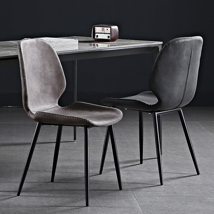 Industrial Metal Dining Side Chair Dining Room Wingback Armless Side Chair Clearhalo ' kitchen&dining_furn' 'Dining Chairs' 'Dining Tables & Seating' 'dining_chair' 'furn' 'furn_dining_chair' 'Furniture' 'furniture_dining_chair' 'Kitchen & Dining Furniture' 'kitchen' 4065969