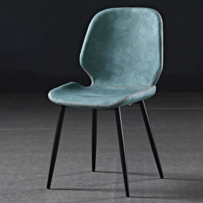 Industrial Metal Dining Side Chair Dining Room Wingback Armless Side Chair Blue 1 Piece Clearhalo ' kitchen&dining_furn' 'Dining Chairs' 'Dining Tables & Seating' 'dining_chair' 'furn' 'furn_dining_chair' 'Furniture' 'furniture_dining_chair' 'Kitchen & Dining Furniture' 'kitchen' 4065970