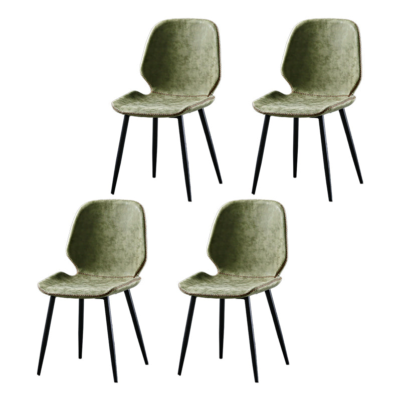 Industrial Metal Dining Side Chair Dining Room Wingback Armless Side Chair Green 4 Piece Set Clearhalo ' kitchen&dining_furn' 'Dining Chairs' 'Dining Tables & Seating' 'dining_chair' 'furn' 'furn_dining_chair' 'Furniture' 'furniture_dining_chair' 'Kitchen & Dining Furniture' 'kitchen' 4065980