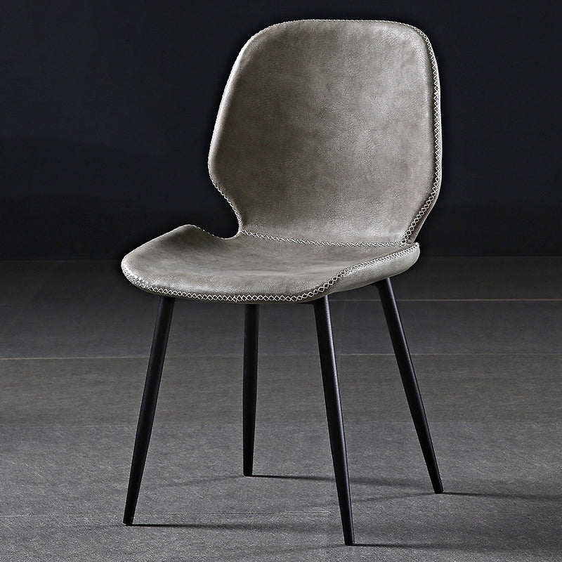 Industrial Metal Dining Side Chair Dining Room Wingback Armless Side Chair Light Gray 1 Piece Clearhalo ' kitchen&dining_furn' 'Dining Chairs' 'Dining Tables & Seating' 'dining_chair' 'furn' 'furn_dining_chair' 'Furniture' 'furniture_dining_chair' 'Kitchen & Dining Furniture' 'kitchen' 4065982