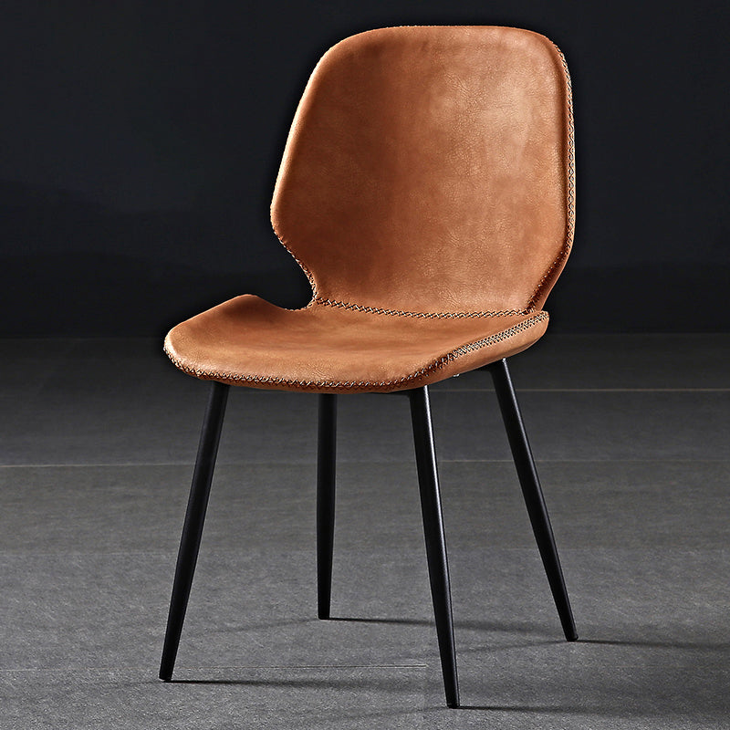 Industrial Metal Dining Side Chair Dining Room Wingback Armless Side Chair Orange 1 Piece Clearhalo ' kitchen&dining_furn' 'Dining Chairs' 'Dining Tables & Seating' 'dining_chair' 'furn' 'furn_dining_chair' 'Furniture' 'furniture_dining_chair' 'Kitchen & Dining Furniture' 'kitchen' 4065994