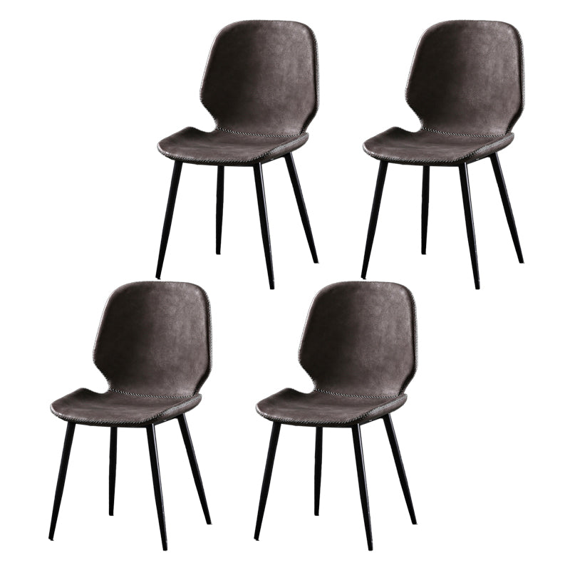 Industrial Metal Dining Side Chair Dining Room Wingback Armless Side Chair Dark Gray 4 Piece Set Clearhalo ' kitchen&dining_furn' 'Dining Chairs' 'Dining Tables & Seating' 'dining_chair' 'furn' 'furn_dining_chair' 'Furniture' 'furniture_dining_chair' 'Kitchen & Dining Furniture' 'kitchen' 4066005