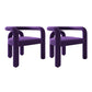 Contemporary Style Kitchen Dining Chairs Open Back Dining Arm Side Chairs Dark Purple 2 Piece Set Clearhalo ' kitchen&dining_furn' 'Dining Chairs' 'Dining Tables & Seating' 'dining_chair' 'furn' 'furn_dining_chair' 'Furniture' 'furniture_dining_chair' 'Kitchen & Dining Furniture' 'kitchen' 4066016