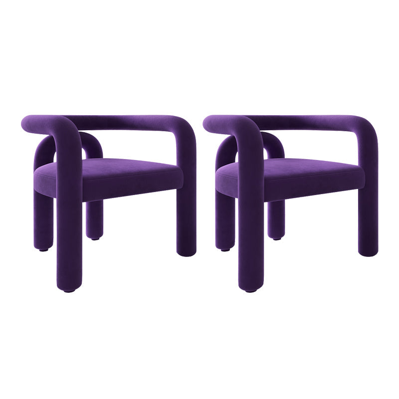 Contemporary Style Kitchen Dining Chairs Open Back Dining Arm Side Chairs Dark Purple 2 Piece Set Clearhalo ' kitchen&dining_furn' 'Dining Chairs' 'Dining Tables & Seating' 'dining_chair' 'furn' 'furn_dining_chair' 'Furniture' 'furniture_dining_chair' 'Kitchen & Dining Furniture' 'kitchen' 4066016