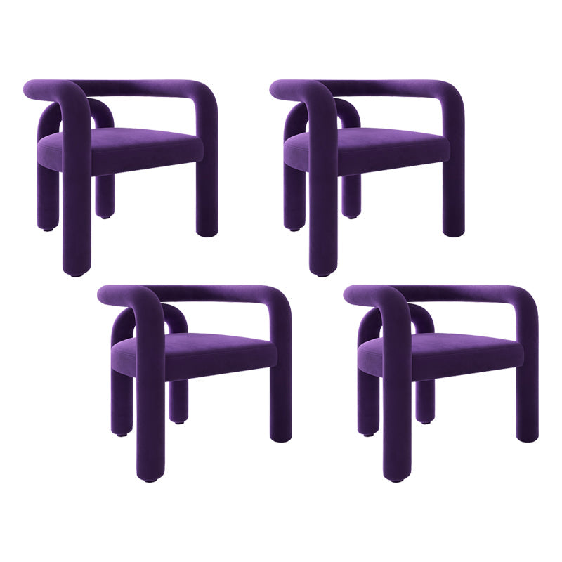 Contemporary Style Kitchen Dining Chairs Open Back Dining Arm Side Chairs Dark Purple 4 Piece Set Clearhalo ' kitchen&dining_furn' 'Dining Chairs' 'Dining Tables & Seating' 'dining_chair' 'furn' 'furn_dining_chair' 'Furniture' 'furniture_dining_chair' 'Kitchen & Dining Furniture' 'kitchen' 4066017