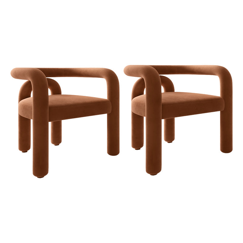 Contemporary Style Kitchen Dining Chairs Open Back Dining Arm Side Chairs Light Brown 2 Piece Set Clearhalo ' kitchen&dining_furn' 'Dining Chairs' 'Dining Tables & Seating' 'dining_chair' 'furn' 'furn_dining_chair' 'Furniture' 'furniture_dining_chair' 'Kitchen & Dining Furniture' 'kitchen' 4066027