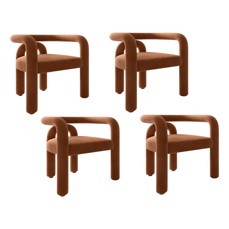 Contemporary Style Kitchen Dining Chairs Open Back Dining Arm Side Chairs Light Brown 4 Piece Set Clearhalo ' kitchen&dining_furn' 'Dining Chairs' 'Dining Tables & Seating' 'dining_chair' 'furn' 'furn_dining_chair' 'Furniture' 'furniture_dining_chair' 'Kitchen & Dining Furniture' 'kitchen' 4066029