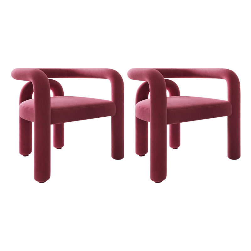 Contemporary Style Kitchen Dining Chairs Open Back Dining Arm Side Chairs Purple-Red 2 Piece Set Clearhalo ' kitchen&dining_furn' 'Dining Chairs' 'Dining Tables & Seating' 'dining_chair' 'furn' 'furn_dining_chair' 'Furniture' 'furniture_dining_chair' 'Kitchen & Dining Furniture' 'kitchen' 4066038