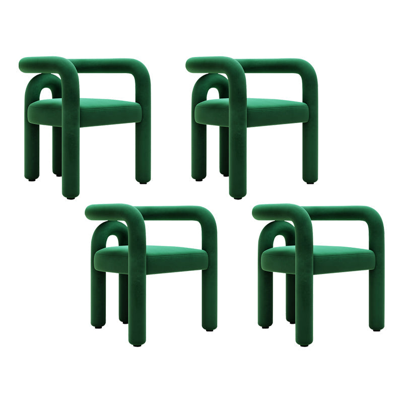 Contemporary Style Kitchen Dining Chairs Open Back Dining Arm Side Chairs Blackish Green 4 Piece Set Clearhalo ' kitchen&dining_furn' 'Dining Chairs' 'Dining Tables & Seating' 'dining_chair' 'furn' 'furn_dining_chair' 'Furniture' 'furniture_dining_chair' 'Kitchen & Dining Furniture' 'kitchen' 4066042