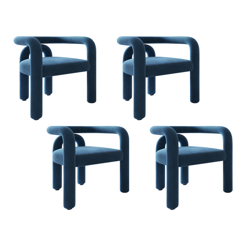 Contemporary Style Kitchen Dining Chairs Open Back Dining Arm Side Chairs Peacock Blue 4 Piece Set Clearhalo ' kitchen&dining_furn' 'Dining Chairs' 'Dining Tables & Seating' 'dining_chair' 'furn' 'furn_dining_chair' 'Furniture' 'furniture_dining_chair' 'Kitchen & Dining Furniture' 'kitchen' 4066045