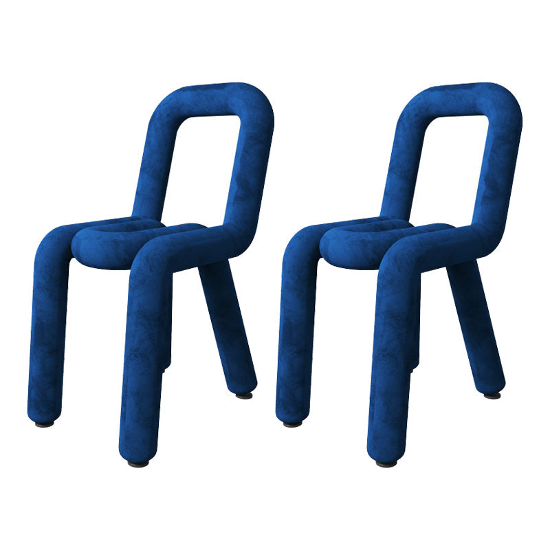 Contemporary Style Velvet Chairs Open Back Side Dining Room Chairs Set Dark Blue 2 Piece Set Clearhalo ' kitchen&dining_furn' 'Dining Chairs' 'Dining Tables & Seating' 'dining_chair' 'furn' 'furn_dining_chair' 'Furniture' 'furniture_dining_chair' 'Kitchen & Dining Furniture' 'kitchen' 4066056