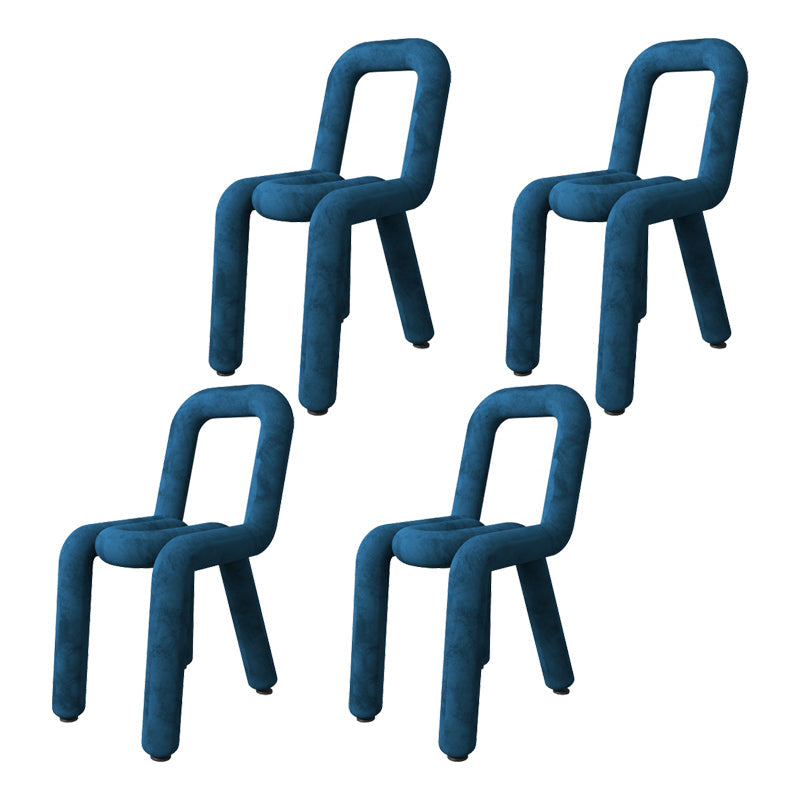 Contemporary Style Velvet Chairs Open Back Side Dining Room Chairs Set Light Blue 4 Piece Set Clearhalo ' kitchen&dining_furn' 'Dining Chairs' 'Dining Tables & Seating' 'dining_chair' 'furn' 'furn_dining_chair' 'Furniture' 'furniture_dining_chair' 'Kitchen & Dining Furniture' 'kitchen' 4066069
