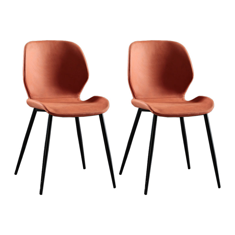 Industrial Metal Dining Side Chair Dining Room Armless Wingback Side Chair Orange Red 2 Piece Set Clearhalo ' kitchen&dining_furn' 'Dining Chairs' 'Dining Tables & Seating' 'dining_chair' 'furn' 'furn_dining_chair' 'Furniture' 'furniture_dining_chair' 'Kitchen & Dining Furniture' 'kitchen' 4066104