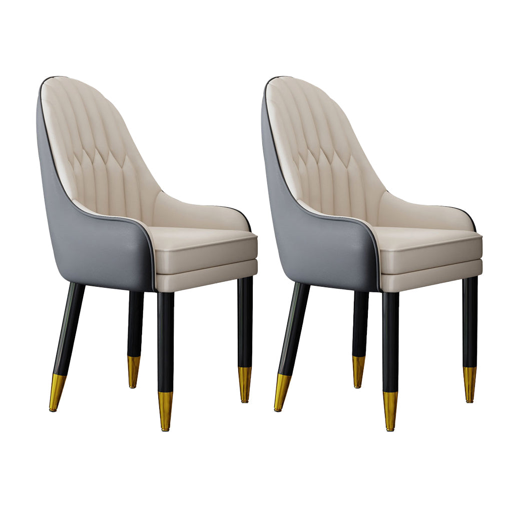 Scandinavian Home Arm Chair Upholstered Parsons Back Wood Dining Room Chair Gray-White 2 Piece Set Clearhalo ' kitchen&dining_furn' 'Dining Chairs' 'Dining Tables & Seating' 'dining_chair' 'furn' 'furn_dining_chair' 'Furniture' 'furniture_dining_chair' 'Kitchen & Dining Furniture' 'kitchen' 4066110