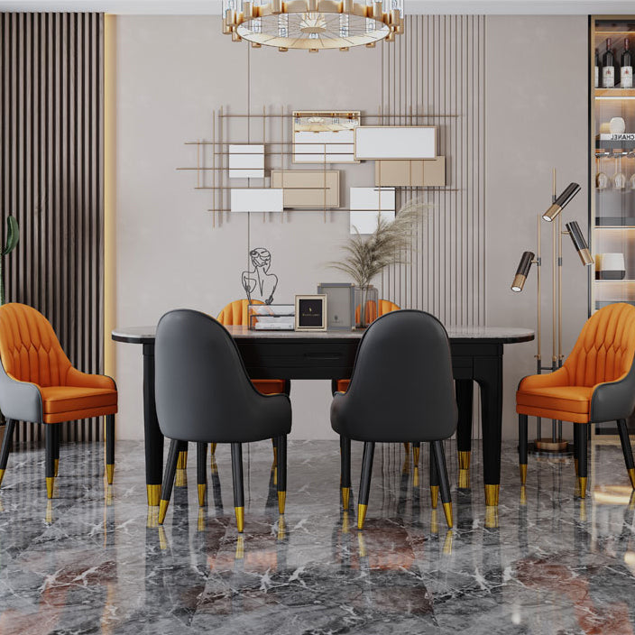 Scandinavian Home Arm Chair Upholstered Parsons Back Wood Dining Room Chair Clearhalo ' kitchen&dining_furn' 'Dining Chairs' 'Dining Tables & Seating' 'dining_chair' 'furn' 'furn_dining_chair' 'Furniture' 'furniture_dining_chair' 'Kitchen & Dining Furniture' 'kitchen' 4066111