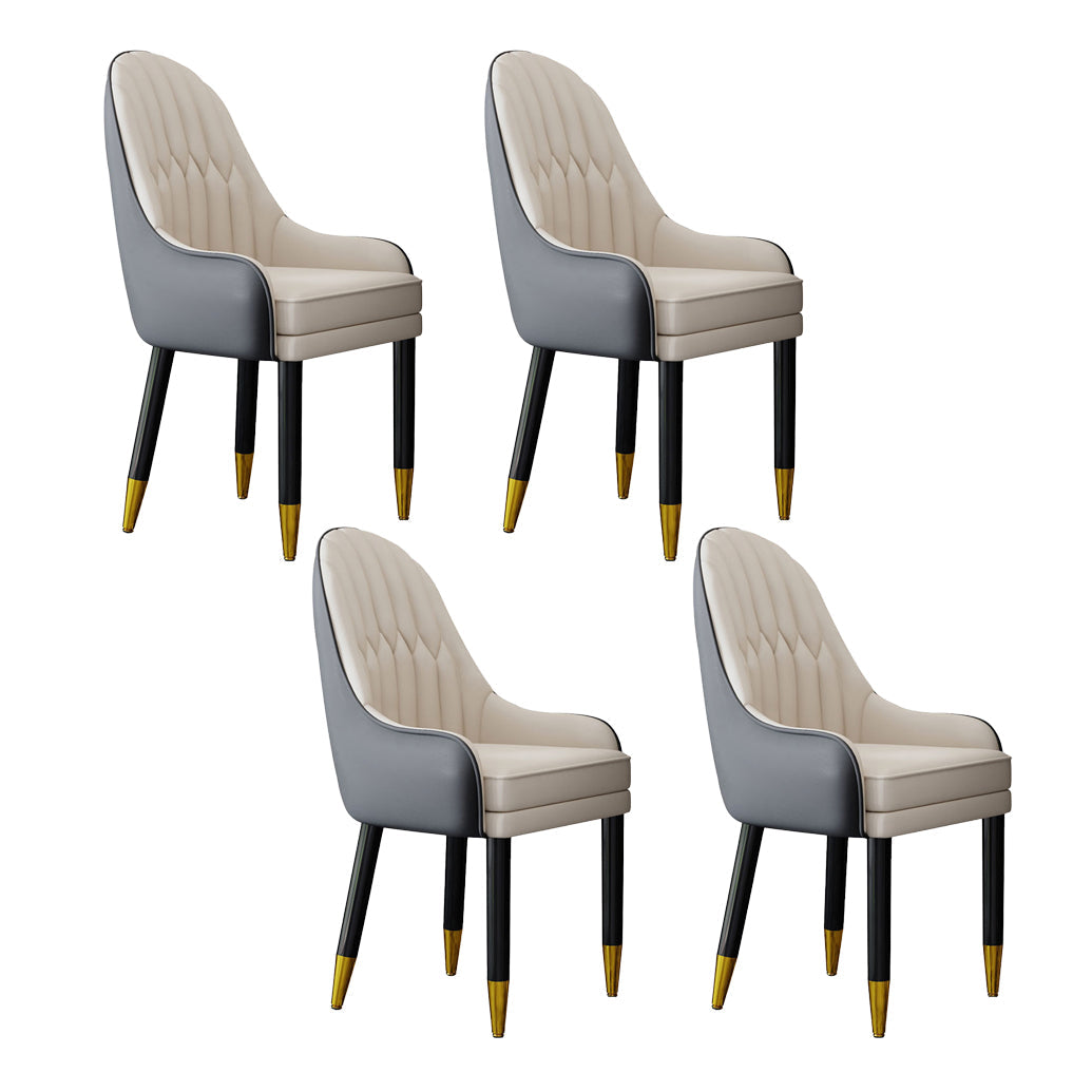 Scandinavian Home Arm Chair Upholstered Parsons Back Wood Dining Room Chair Gray-White 4 Piece Set Clearhalo ' kitchen&dining_furn' 'Dining Chairs' 'Dining Tables & Seating' 'dining_chair' 'furn' 'furn_dining_chair' 'Furniture' 'furniture_dining_chair' 'Kitchen & Dining Furniture' 'kitchen' 4066112
