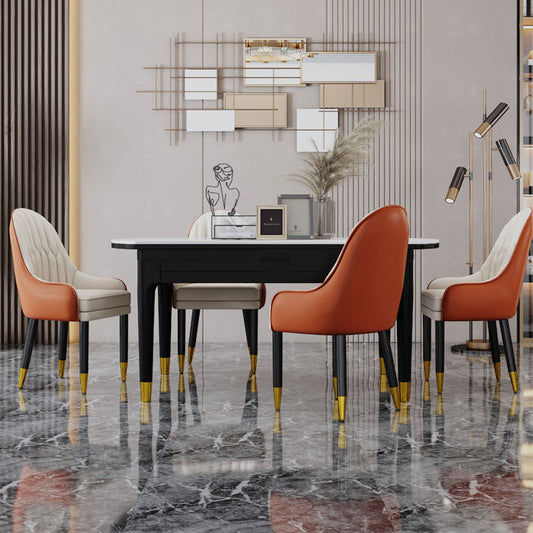 Scandinavian Home Arm Chair Upholstered Parsons Back Wood Dining Room Chair Clearhalo ' kitchen&dining_furn' 'Dining Chairs' 'Dining Tables & Seating' 'dining_chair' 'furn' 'furn_dining_chair' 'Furniture' 'furniture_dining_chair' 'Kitchen & Dining Furniture' 'kitchen' 4066121