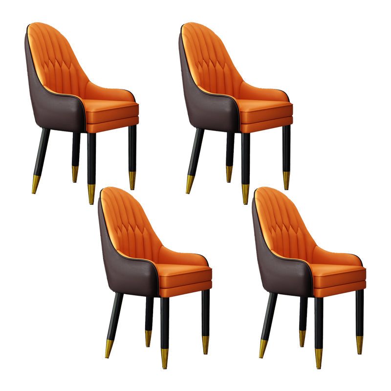 Scandinavian Home Arm Chair Upholstered Parsons Back Wood Dining Room Chair Orange 4 Piece Set Clearhalo ' kitchen&dining_furn' 'Dining Chairs' 'Dining Tables & Seating' 'dining_chair' 'furn' 'furn_dining_chair' 'Furniture' 'furniture_dining_chair' 'Kitchen & Dining Furniture' 'kitchen' 4066128