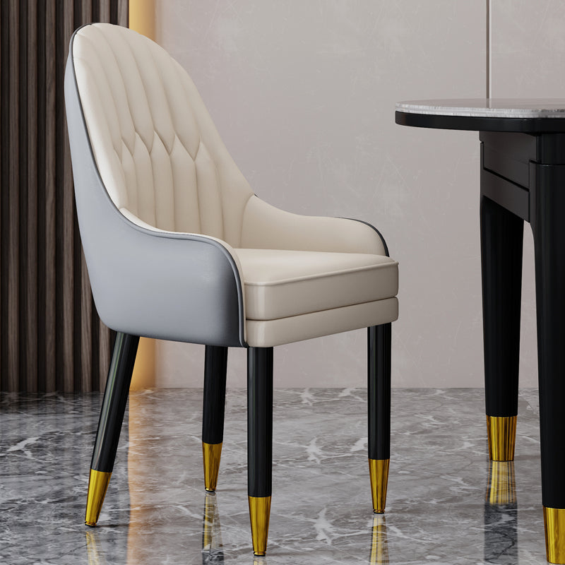 Scandinavian Home Arm Chair Upholstered Parsons Back Wood Dining Room Chair Light Gray-White 1 Piece Clearhalo ' kitchen&dining_furn' 'Dining Chairs' 'Dining Tables & Seating' 'dining_chair' 'furn' 'furn_dining_chair' 'Furniture' 'furniture_dining_chair' 'Kitchen & Dining Furniture' 'kitchen' 4066132