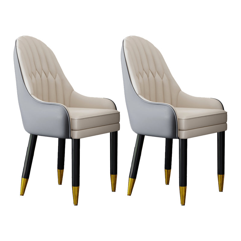 Scandinavian Home Arm Chair Upholstered Parsons Back Wood Dining Room Chair Light Gray-White 2 Piece Set Clearhalo ' kitchen&dining_furn' 'Dining Chairs' 'Dining Tables & Seating' 'dining_chair' 'furn' 'furn_dining_chair' 'Furniture' 'furniture_dining_chair' 'Kitchen & Dining Furniture' 'kitchen' 4066133