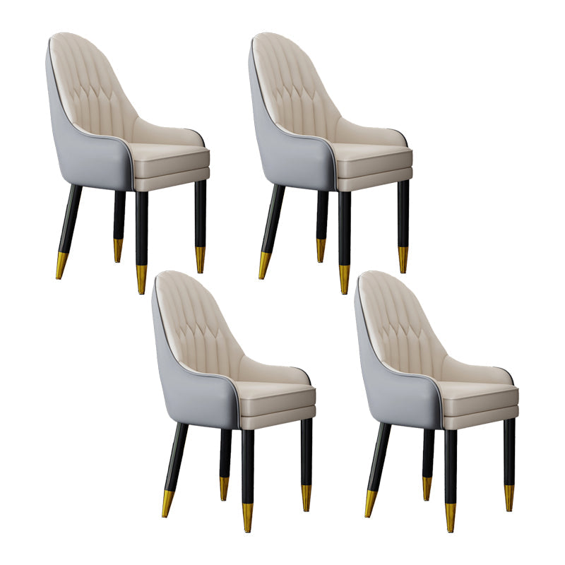 Scandinavian Home Arm Chair Upholstered Parsons Back Wood Dining Room Chair Light Gray-White 4 Piece Set Clearhalo ' kitchen&dining_furn' 'Dining Chairs' 'Dining Tables & Seating' 'dining_chair' 'furn' 'furn_dining_chair' 'Furniture' 'furniture_dining_chair' 'Kitchen & Dining Furniture' 'kitchen' 4066134