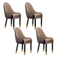 Scandinavian Home Arm Chair Upholstered Parsons Back Wood Dining Room Chair Brown-Khaki 4 Piece Set Clearhalo ' kitchen&dining_furn' 'Dining Chairs' 'Dining Tables & Seating' 'dining_chair' 'furn' 'furn_dining_chair' 'Furniture' 'furniture_dining_chair' 'Kitchen & Dining Furniture' 'kitchen' 4066143