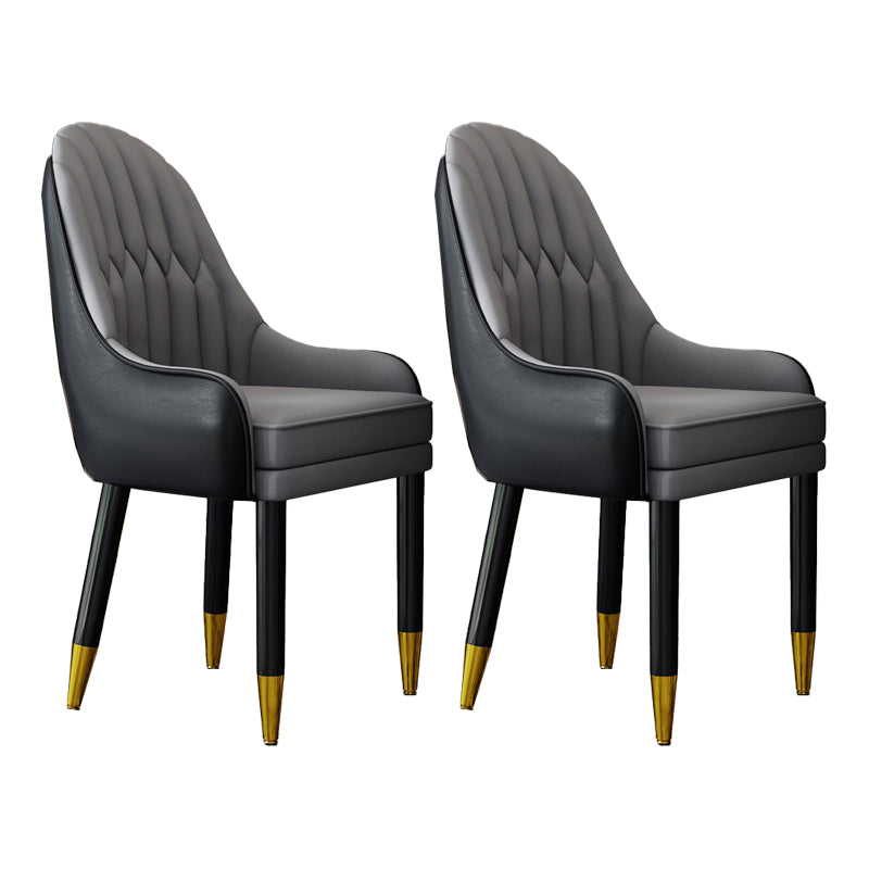 Scandinavian Home Arm Chair Upholstered Parsons Back Wood Dining Room Chair Black-Gray 2 Piece Set Clearhalo ' kitchen&dining_furn' 'Dining Chairs' 'Dining Tables & Seating' 'dining_chair' 'furn' 'furn_dining_chair' 'Furniture' 'furniture_dining_chair' 'Kitchen & Dining Furniture' 'kitchen' 4066145