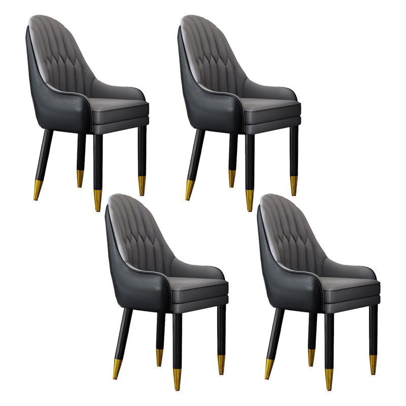 Scandinavian Home Arm Chair Upholstered Parsons Back Wood Dining Room Chair Black-Gray 4 Piece Set Clearhalo ' kitchen&dining_furn' 'Dining Chairs' 'Dining Tables & Seating' 'dining_chair' 'furn' 'furn_dining_chair' 'Furniture' 'furniture_dining_chair' 'Kitchen & Dining Furniture' 'kitchen' 4066146