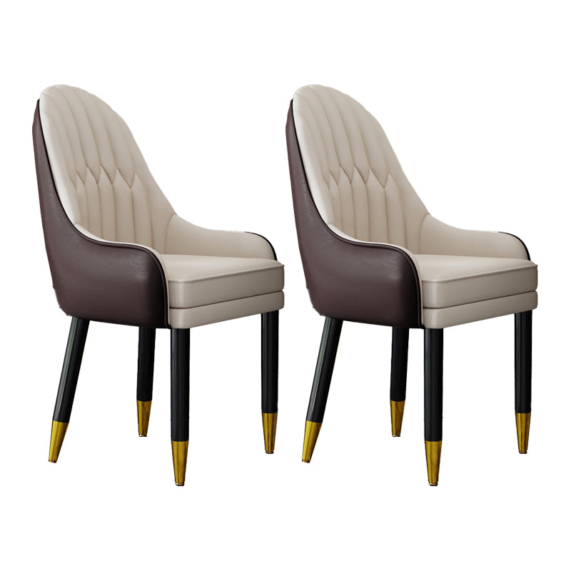 Scandinavian Home Arm Chair Upholstered Parsons Back Wood Dining Room Chair Coffee-White 2 Piece Set Clearhalo ' kitchen&dining_furn' 'Dining Chairs' 'Dining Tables & Seating' 'dining_chair' 'furn' 'furn_dining_chair' 'Furniture' 'furniture_dining_chair' 'Kitchen & Dining Furniture' 'kitchen' 4066151
