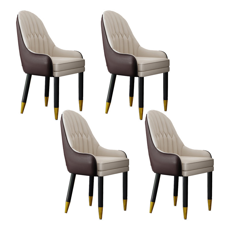Scandinavian Home Arm Chair Upholstered Parsons Back Wood Dining Room Chair Coffee-White 4 Piece Set Clearhalo ' kitchen&dining_furn' 'Dining Chairs' 'Dining Tables & Seating' 'dining_chair' 'furn' 'furn_dining_chair' 'Furniture' 'furniture_dining_chair' 'Kitchen & Dining Furniture' 'kitchen' 4066152