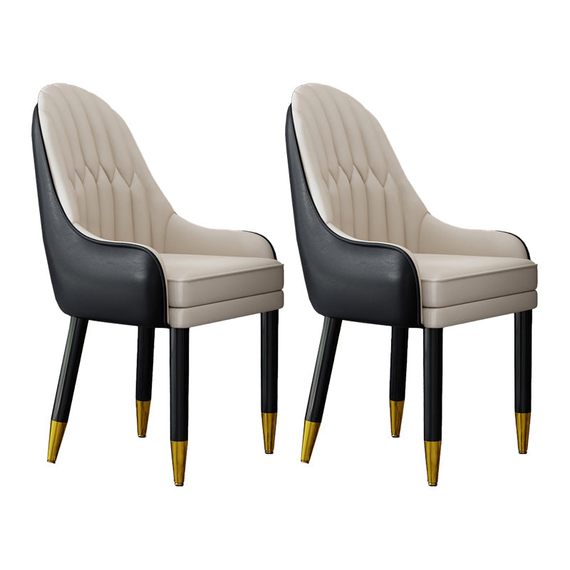 Scandinavian Home Arm Chair Upholstered Parsons Back Wood Dining Room Chair Black White 2 Piece Set Clearhalo ' kitchen&dining_furn' 'Dining Chairs' 'Dining Tables & Seating' 'dining_chair' 'furn' 'furn_dining_chair' 'Furniture' 'furniture_dining_chair' 'Kitchen & Dining Furniture' 'kitchen' 4066157
