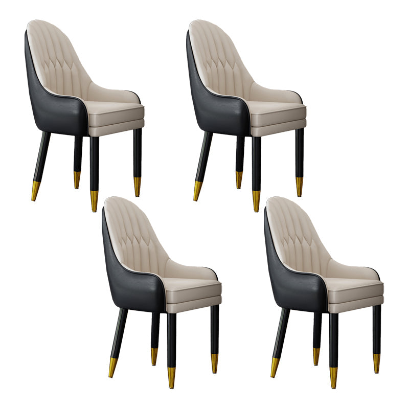 Scandinavian Home Arm Chair Upholstered Parsons Back Wood Dining Room Chair Black White 4 Piece Set Clearhalo ' kitchen&dining_furn' 'Dining Chairs' 'Dining Tables & Seating' 'dining_chair' 'furn' 'furn_dining_chair' 'Furniture' 'furniture_dining_chair' 'Kitchen & Dining Furniture' 'kitchen' 4066158