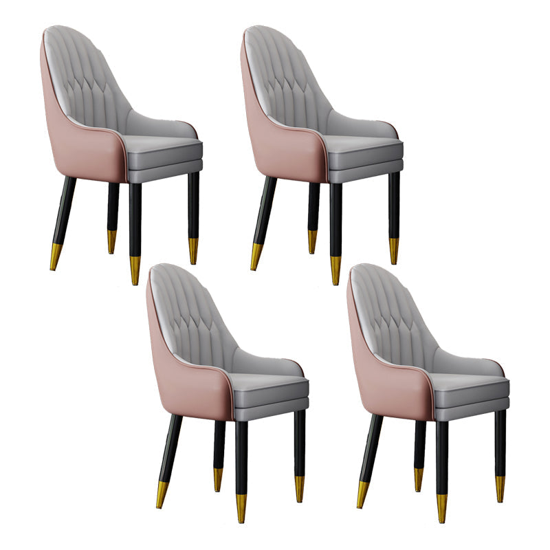 Scandinavian Home Arm Chair Upholstered Parsons Back Wood Dining Room Chair Gray-Pink 4 Piece Set Clearhalo ' kitchen&dining_furn' 'Dining Chairs' 'Dining Tables & Seating' 'dining_chair' 'furn' 'furn_dining_chair' 'Furniture' 'furniture_dining_chair' 'Kitchen & Dining Furniture' 'kitchen' 4066161