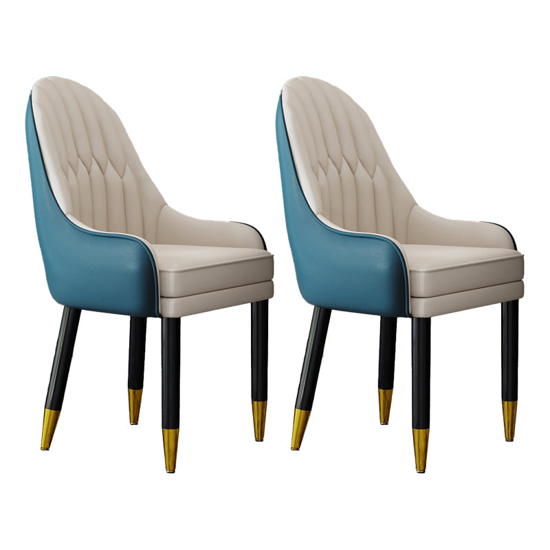 Scandinavian Home Arm Chair Upholstered Parsons Back Wood Dining Room Chair Dark Blue-White 2 Piece Set Clearhalo ' kitchen&dining_furn' 'Dining Chairs' 'Dining Tables & Seating' 'dining_chair' 'furn' 'furn_dining_chair' 'Furniture' 'furniture_dining_chair' 'Kitchen & Dining Furniture' 'kitchen' 4066166
