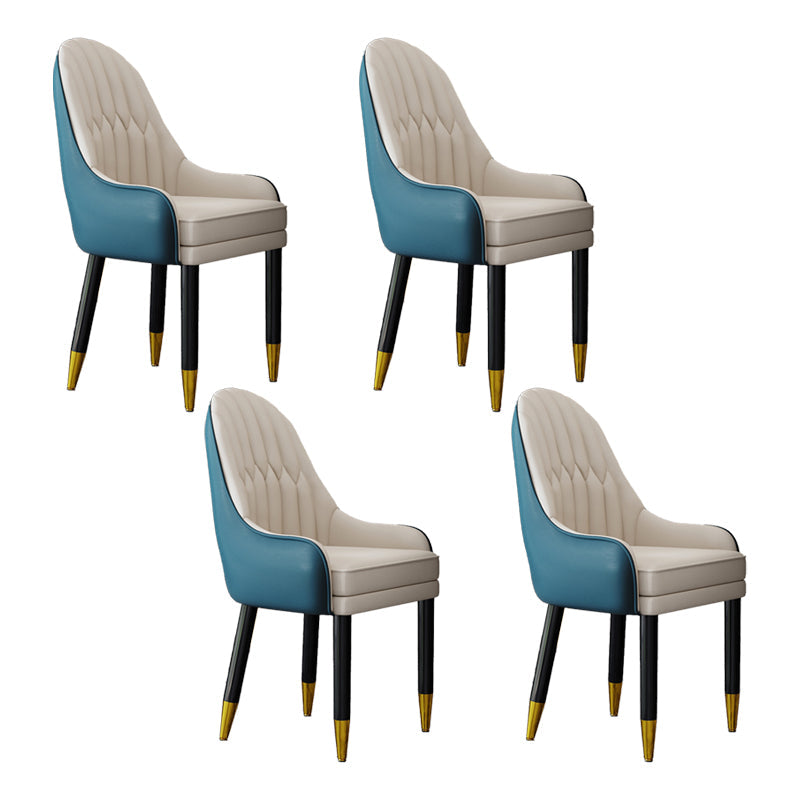 Scandinavian Home Arm Chair Upholstered Parsons Back Wood Dining Room Chair Dark Blue-White 4 Piece Set Clearhalo ' kitchen&dining_furn' 'Dining Chairs' 'Dining Tables & Seating' 'dining_chair' 'furn' 'furn_dining_chair' 'Furniture' 'furniture_dining_chair' 'Kitchen & Dining Furniture' 'kitchen' 4066167