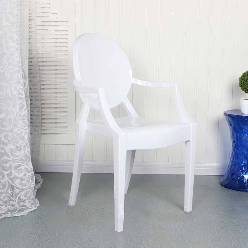 Contemporary Style Kitchen Dining Chairs Plastic Dining Arm Side Chairs White 1 Piece Clearhalo ' kitchen&dining_furn' 'Dining Chairs' 'Dining Tables & Seating' 'dining_chair' 'furn' 'furn_dining_chair' 'Furniture' 'furniture_dining_chair' 'Kitchen & Dining Furniture' 'kitchen' 4066173