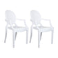 Contemporary Style Kitchen Dining Chairs Plastic Dining Arm Side Chairs White 2 Piece Set Clearhalo ' kitchen&dining_furn' 'Dining Chairs' 'Dining Tables & Seating' 'dining_chair' 'furn' 'furn_dining_chair' 'Furniture' 'furniture_dining_chair' 'Kitchen & Dining Furniture' 'kitchen' 4066175