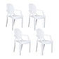 Contemporary Style Kitchen Dining Chairs Plastic Dining Arm Side Chairs White 4 Piece Set Clearhalo ' kitchen&dining_furn' 'Dining Chairs' 'Dining Tables & Seating' 'dining_chair' 'furn' 'furn_dining_chair' 'Furniture' 'furniture_dining_chair' 'Kitchen & Dining Furniture' 'kitchen' 4066177