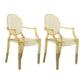 Contemporary Style Kitchen Dining Chairs Plastic Dining Arm Side Chairs Golden 2 Piece Set Clearhalo ' kitchen&dining_furn' 'Dining Chairs' 'Dining Tables & Seating' 'dining_chair' 'furn' 'furn_dining_chair' 'Furniture' 'furniture_dining_chair' 'Kitchen & Dining Furniture' 'kitchen' 4066180